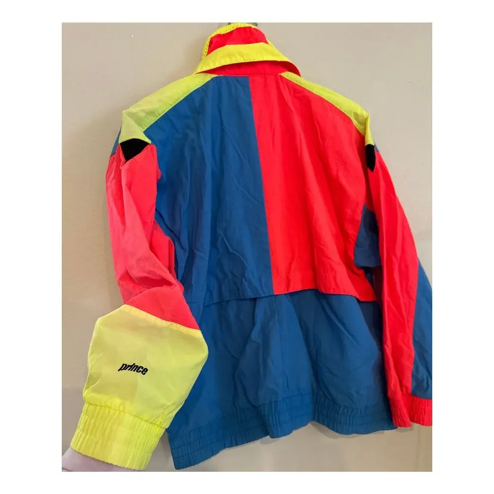 Prince Men's Tennis Vintage Neon 1980-1990 Windbreaker Small